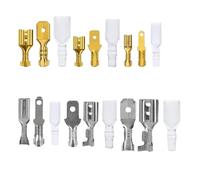 100Pcs/lot Electric Wire Connectors Set 2.8/4.8/6.3mm Female and male Crimp Terminal Connector Gold Brass/Silver Car Speaker(4.8mm 100PCS,Gold)