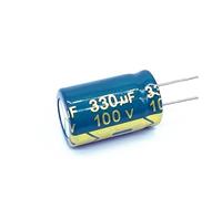 100pcs/lot high frequency low impedance 100v 330UF aluminum electrolytic capacitor size 13 * 20 330UF 20% RUAJOGYNVM