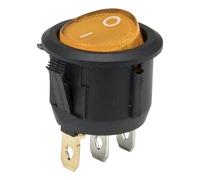 100pcs / lot KCD1-102N-5 perforate Diameter 20 mm 3 pin ON - Off Round Rocker Switch with Light KCD1-105N 220V 12V(Giallo,220V yellow ray)