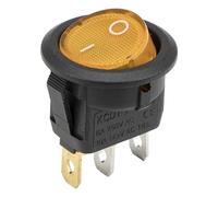 100pcs / Lot KCD1-102N-8 Perforate Diameter 20 Mm 3 Pin ON - Off Round Rocker Switch with 220V 12V Light(Giallo,12V)