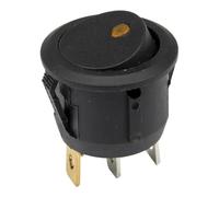 100pcs / Lot KCD1-102N2-5 Perforate Diameter 20 Mm 3 Pin ON - Off Round Rocker Switch with Light KCD1-105N 220V 12V(Giallo,12V LED color ray)