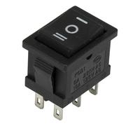 100pcs / lot KCD1-203 perforate 19 x 13 mm 6 pin ON - Off - ON Boat Rocker Switch Power Switch(Nero)