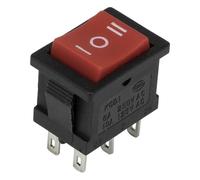 100pcs / lot KCD1-203 perforate 19 x 13 mm 6 pin ON - Off - ON Boat Rocker Switch Power Switch(Rosso)