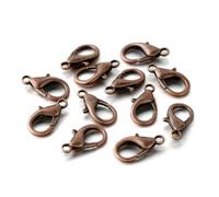 100pcs/lot Lobster Clasps for Bracelets Necklaces DIY Hooks Chain Closure Accessories for Jewelry Making Findings-Red Copper-5 x 10mm - 100Pcs