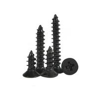 100pcs/lot M1.2 M 1.3 M1.4 M1.5 M1.6 M1.7 Black Carbon Steel Flat Countersunk Self-tapping Screw(3mm x100pcs,M1.6)