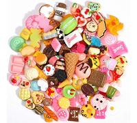 100pcs Lot Mixed Color Assort Cute Snacks Food Cake Candy Sweets Flower Scrapbooking Resin Flatback Cabochons Decoration Handmade Charm Beads Easter DIY Craft Kit Supplies