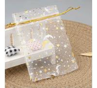 100pcs/lot Moon Star Organza Gift Bag 7x9 9x12 10x15cm Multicolor Gifts Pouches For Wedding Party Candy Bag Jewelry Packing