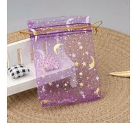 100pcs/lot Moon Star Organza Gift Bag 7x9 9x12 10x15cm Multicolor Gifts Pouches For Wedding Party Candy Bag Jewelry Packing