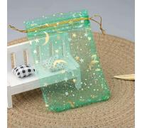 100pcs/lot Moon Star Organza Gift Bag 7x9 9x12 10x15cm Multicolor Gifts Pouches For Wedding Party Candy Bag Jewelry Packing