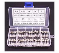 100pcs/lot Set Kit 5x20mm Fuse Assorted Kits DIY Quick Blow Glass Tube Fast-Blow Glass Fuses 0.2A-20A Protected circuits