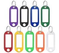100pcs/lot Tough Plastic Key Tags with Split Ring Label Window for DIY Chain Kit Numbered Name Baggage Luggage for Office Supplies