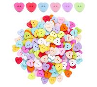 100PCS Love Buttons, Double Hole Sewing Buttons, Cardigan Baby Buttons, Clothing Accessories Buttons, Mixed Color Buttons for Sewing and DIY Decoration (12.5mm)