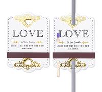 100PCS Lovely Love Wedding Sparkler Tags with Match Holder and Striker for Weddings - (Sparklers and Match Not Included)