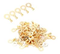100Pcs Lug Ring Terminal, M6 6.2mm Cold Pressed Connector | Low Frequency Battery Cable Crimp End, Cable Ring Eye Terminal, Brass Crimp Lug, For Electrical Wiring Automotive Application
