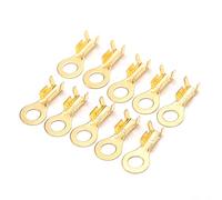 100PCs Lug Ring Terminals Brass Cold Pressed Cable Crimp Ends Connector with Closed Design Sturdy Structure High Temperature Durability Excellent Mechanical Strength Good Conductiv