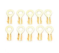 100PCs Lug Ring Terminals, Crimp Lug Brass Eyelet Ring Terminal ,Battery Cable End Crimp Cold Pressing Ring Terminal,Brass Cold Pressed Cable Crimp Ends Connector M4 4.2mm