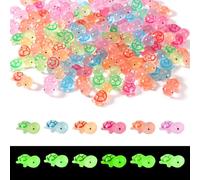 100pcs Luminous Mini Turtle Figurine, Glow in The Dark Tiny Resin Miniature Turtle Small Marine Animals Toys for Dollhouse Landscape Aquarium Prank Game Garden Decoration (6 Colors)