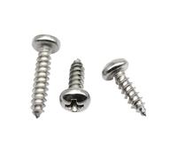 100pcs M1 .2 .4 M2 .6 M3 M4 Small Micro Stainless Steel Black Carbon Cross Pan Round Head Self Tapping Wood Screw(M2.3/304 stainless,6mm)