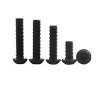 100pcs M1.6 M2 M2.5 Grade 10.9 Alloy Steel Screws Hex Socket Round Head Cap Black Screw Furniture Fastener Bolt(35mm,M2 (100pcs))