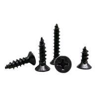 100pcs M1 M1.2 M1.4 M1.7 M2 Black Steel Mini Micro Cross Flat Countersunk Head Self Tapping Wood Screw(3mm,100pcs M1.4)
