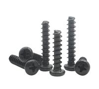 100pcs M1 M1.2 M1.4 M1.7 M2 M2.3 M2.6 M3 M3.5 M4 M5 Black Carbon Steel Mini Cross Recessed Phillips Pan Head Self-tapping Screw(30mm,M1.2 x100pcs)