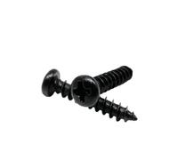 100pcs M1 M1.2 M1.4 M1.7 M2 M2.6 M3 M3.5 Black Steel Micro Flat Countersunk Round Pan Head Self Tapping Wood Screw