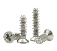 100pcs M1 M2 M2.6 M3 M4 M5 Nickel Plated Grade4.8 Carbon Steel Cross Recessed Countersunk Flat Head Self-tapping Screws(4mm,M1.5 (100pcs))