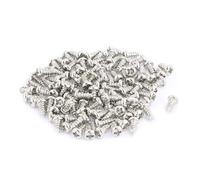 sourcing map 100pcs M2.5 x 6mm Stainless Steel Phillips Pan Round Head Self Tapping Screws