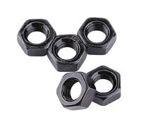 100PCS M2 to M5 Insert Hex Lock Nuts, Black Zinc Plated Carbon Steel Self-Locking Nuts, Metric Thread Hexagonal Nuts for Car Garage Ship Mechanical Equipment (M2.5)