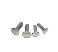 100pcs M3 M4 M5 M6 Aluminum Flat Round Head Half Hollow Shank Rivet Aluminum Rivet Nut (Color : Silver_M5x12)