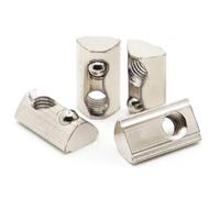 100PCS M3 M4 M5 M6 M8 T Spring Nut Half Round Elasticity Block for 2020 3030 4040 4545 Aluminium Profile(40s M5)