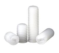100pcs M3 M4 M5 M6 M8 White Nylon Plastic Slotted Head Set Screws Flat Point Grub Screws (Color : 100pcs, Size : M5 x 8mm)