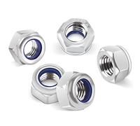 100Pcs M5 Nuts Nylock, Leryati Lock Nuts M5 Stainless Steel Hex A2 V2A Self Locking Nut, DIN985 Nylon Insert Kits Thread Nut Nyloc Hexagon nutstones
