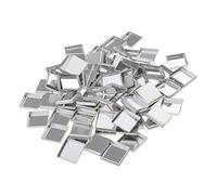 100pcs Magnet Sensitive Empty Makeup Pans - DIY Press Your Favorite Cosmetics - Great for Arts and Crafts Projects - Metal Material - 2.5x2.5cm Square / 1 inch - Square, Silver