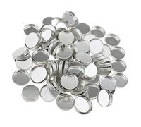 100pcs Magnet Sensitive Empty Makeup Pans - DIY Press Your Favorite Cosmetics - Great for Arts and Crafts Projects - Metal Material - 2.5x2.5cm Square / 1 inch - Round, Silver