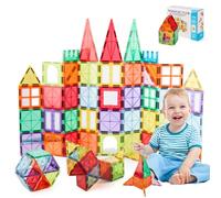 100PCS Magnetic Tiles Building Blocks for Kids, STEM Magna Tiles 3D Construction Learning Educational Toy Set for Boys Girls Age 3 4 5 6 7 8, Creative Magnet Blocks Christmas Birthday Gifts
