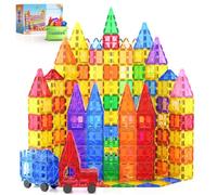 100PCS Magnetic Tiles STEM Building Toys Set with 2 Cars, Sensory Stacking Magnetic Blocks for Toddlers & Kids, Ideal for Preschool Montessori Toys Christmas Birthday Gifts for Boys & Girls Ages 3+
