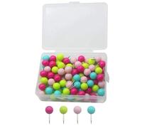 100Pcs Map Push Pins, Push Pins for Pinboard, 1cm Plastic Round Head Map Tacks Drawing Push Pins Tacks with Steel Point for Travel Map Bulletin Board Fabric Marking Decorative (4 Colors)