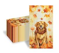 100pcs Maple Leaves Golden Retriever Napkins 3-Ply Thanksgiving Napkins for Decoupage Disposable Guest Hand Towels for Bathroom Home Kitchen Table Harvest Party