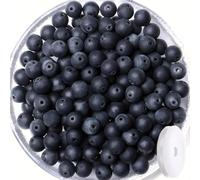 100PCS Matte Black Obsidian Beads 8mm Natural Round Loose Gemstone for Bracelet, Necklace, Earrings, Jewelry Making 0.32"