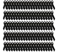 100Pcs Mental Health Awareness Pins, Black Ribbon Brooch Polyester for Public Benefits Activities