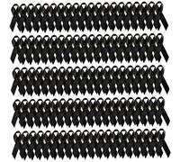 100Pcs Mental Health Pins Black Ribbon Brooch Polyester Mental Health Awareness Pins for Public Benefits Activities