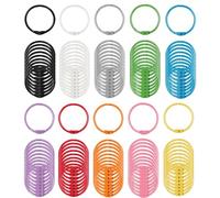 100PCS Metal Binder Book Rings, Colourful Ring Binder Clips for Flashcards, 30mm Loose Leaf Binder Rings, Flash Card Rings
