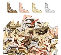 100pcs Metal Book Corner Protectors, Iron Book Corner Protectors Book Edge Protector Book Corner Edge Cover Guard for Notebook Scrapbook Paperback(Gold, Silver, Bronze, Rose Gold)