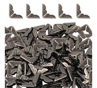 100pcs Metal Book Corner Protectors, Iron Book Corner Protectors Book Edge Protector Book Corner Edge Cover Guard for Notebook Scrapbook Paperback (Black)