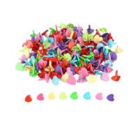 100Pcs Metal Brad Fasteners Multicolor Split Pins Round Flower Heart Shaped Brads for Paper Craft Scrapbooking