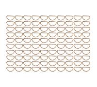 100pcs Metal D Rings for Dog Collar, D Shaped Semi Circular Iron D Rings, 32mm Inner Diameter Heavy Duty Pet Accessory for Chest Straps Suitcases Backpacks Belts (Gold 3x32x17mm)