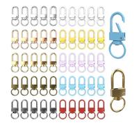 100Pcs Metal Lobster Claw Clasps 360° Colorful Swivel Lanyards Keychain Trigger Snap Hooks Strap with Key Rings Keychain Clips Connector for Jewelry Making Bag Charms DIY Accessories (Macaron Color)