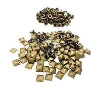 100pcs Metal Square Pyramid Rivet Studs for Clothes Shoes Bronze 7mm | Copper and iron metal durable unique pyramid square shape screw design easy to use suitable for leather craft