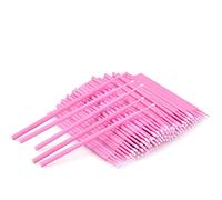100Pcs Micro Applicators Brushes, Disposable Eyelash Extensions Mascara Wands Brush Micro Brushes Pink